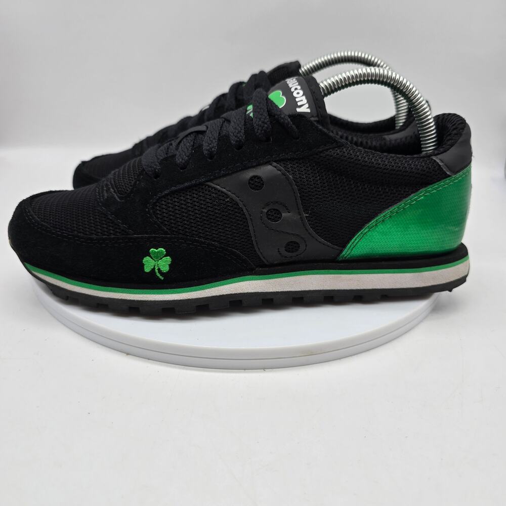 Saucony Jazz Low Pro Shamrock Sneakers Mens Size 7  Women's 8.5 Black and Green - Picture 3 of 8